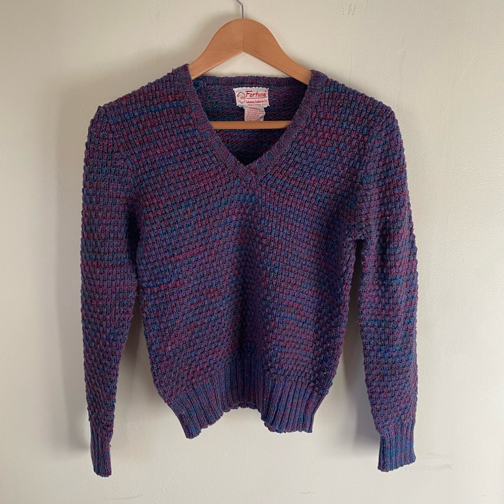 Vintage Fortune Purple Knit Sweater